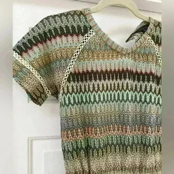 Topshop romper crochet multi color open back size 6 - Picture 4 of 6